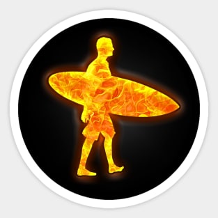 Surfer with his Surfboard Sticker